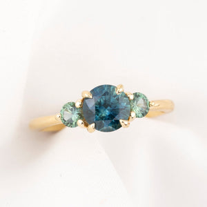 Juliette Ring, 1.33ct Teal Blue Monatana Sapphire