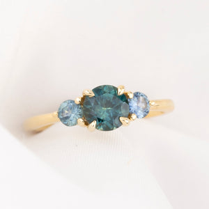 Juliette Ring, 1.10ct Teal Blue Montana Sapphire