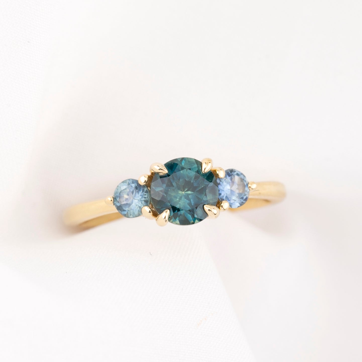 Juliette Ring, 1.10ct Teal Blue Montana Sapphire