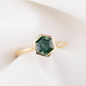 Riley Ring, 1.80ct Blue Green Montana Sapphire