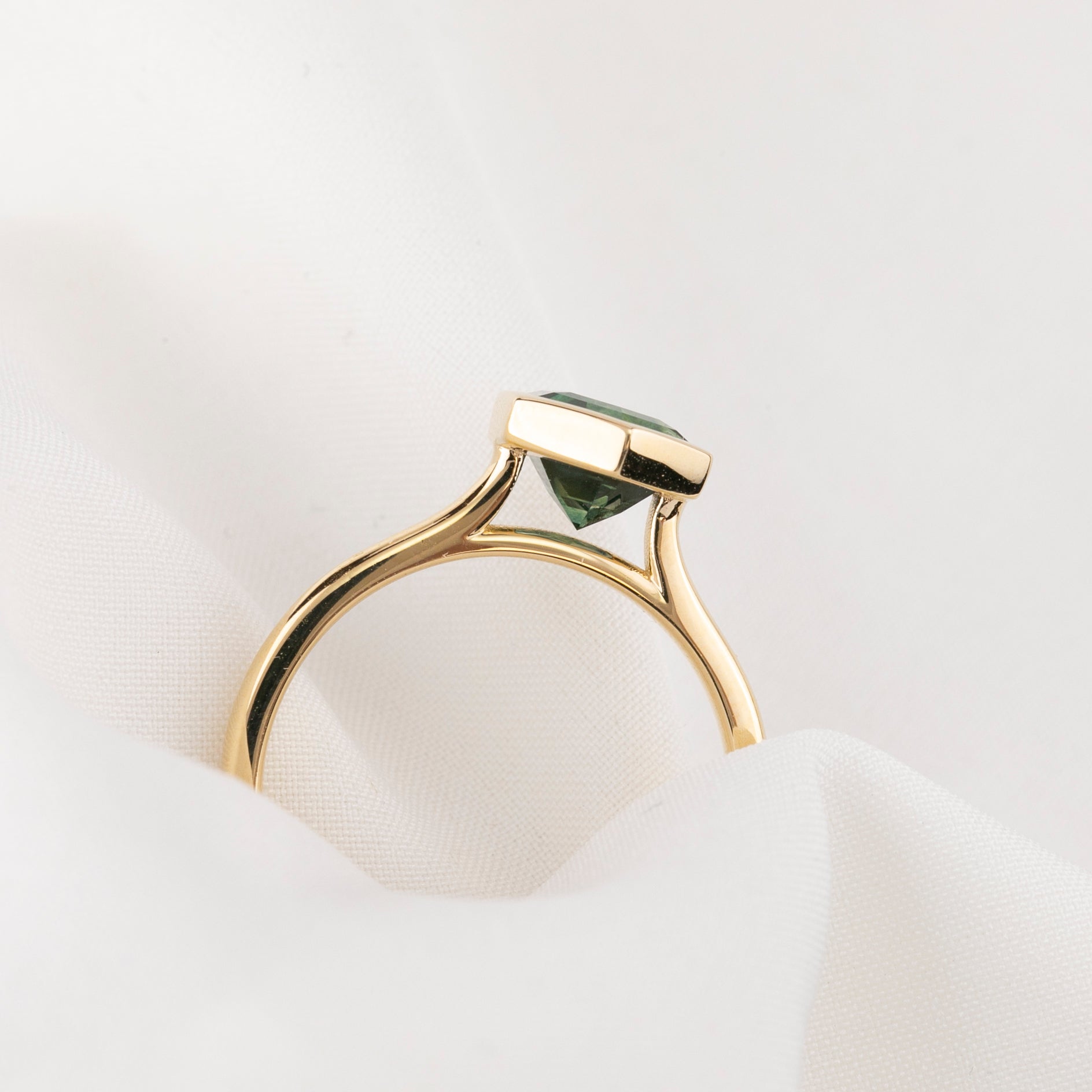 Riley Ring, 1.80ct Blue Green Montana Sapphire