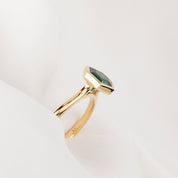 Riley Ring, 1.80ct Blue Green Montana Sapphire