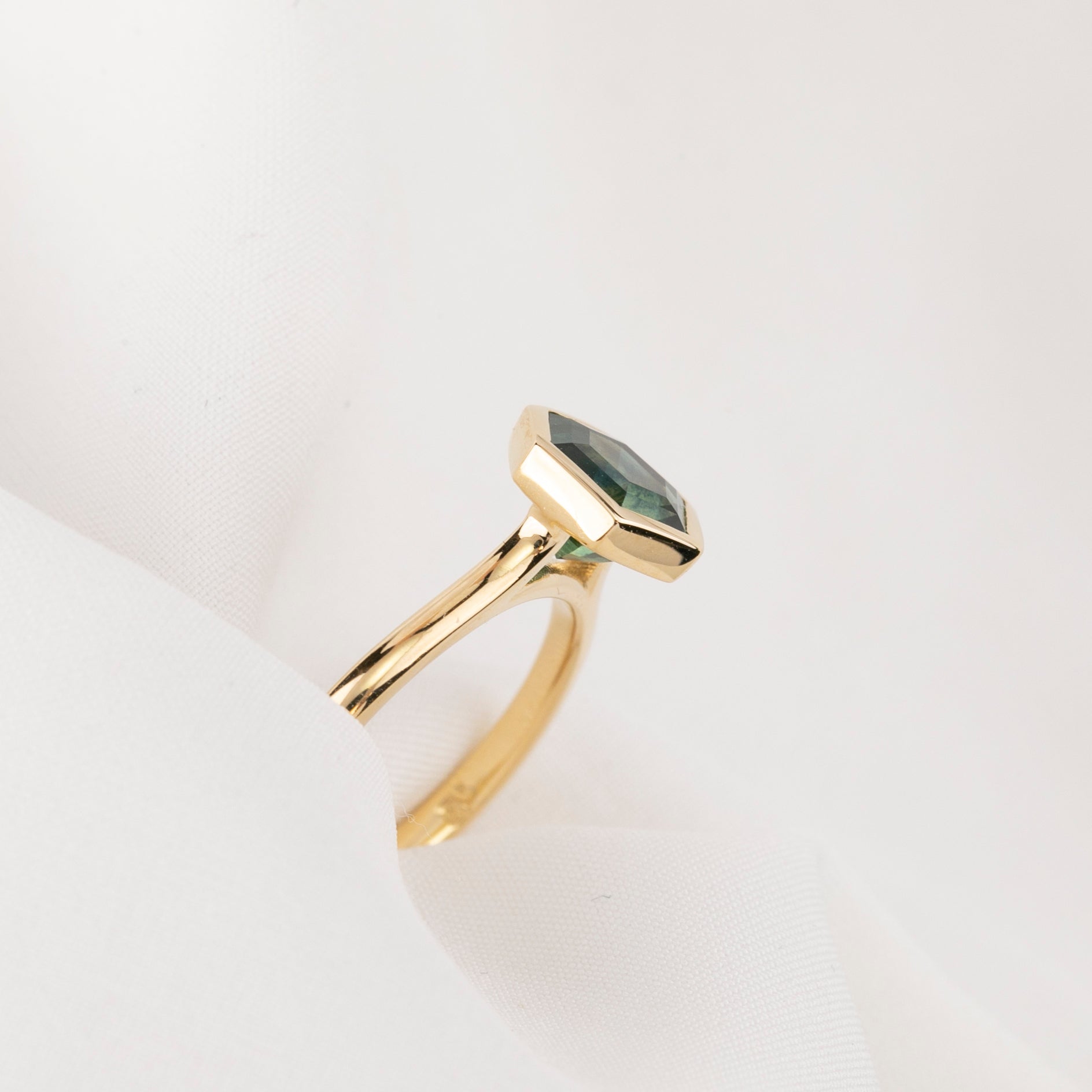 Riley Ring, 1.80ct Blue Green Montana Sapphire