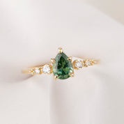 Estel Fleur Ring, 1.00ct Green Montana Sapphire