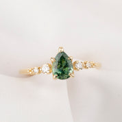 Estel Fleur Ring, 1.00ct Green Montana Sapphire