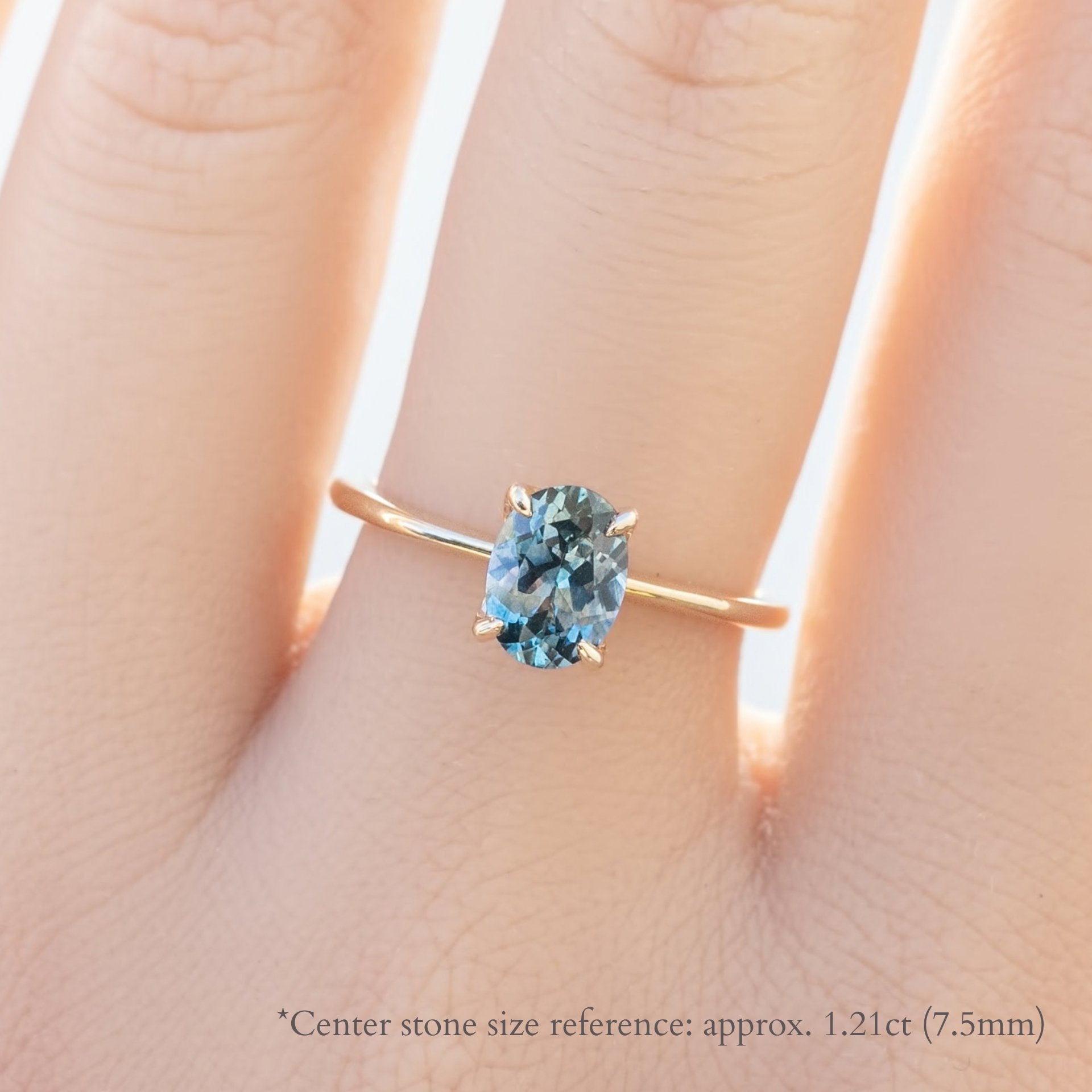 Sara Ring, 1.21ct Montana Sapphire, oval shape gemstone