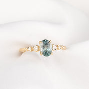 Estel Fleur Ring, 1.27ct Aqua Blue Montana Sapphire