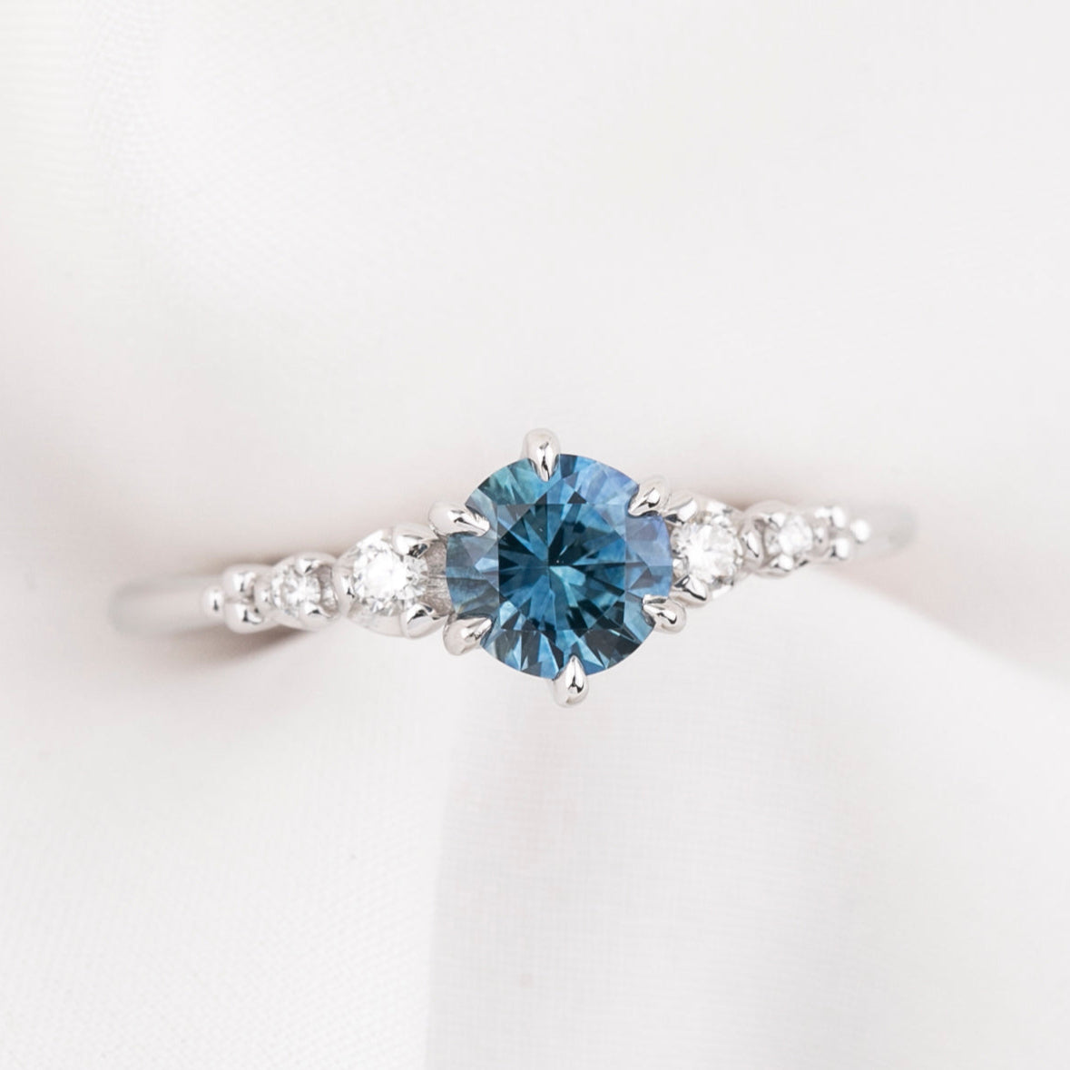 Estel Fleur Ring, 0.72ct Montana Sapphire