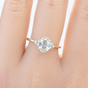 【一点物】テレサリング ・1.43ct・非加熱ライトブルーサファイア・K14YG