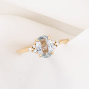 【一点物】テレサリング ・1.43ct・非加熱ライトブルーサファイア・K14YG
