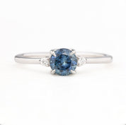 Sofia Ring 0.77ct Blue Montana Round Sapphire, 14k White Gold (One of a kind)