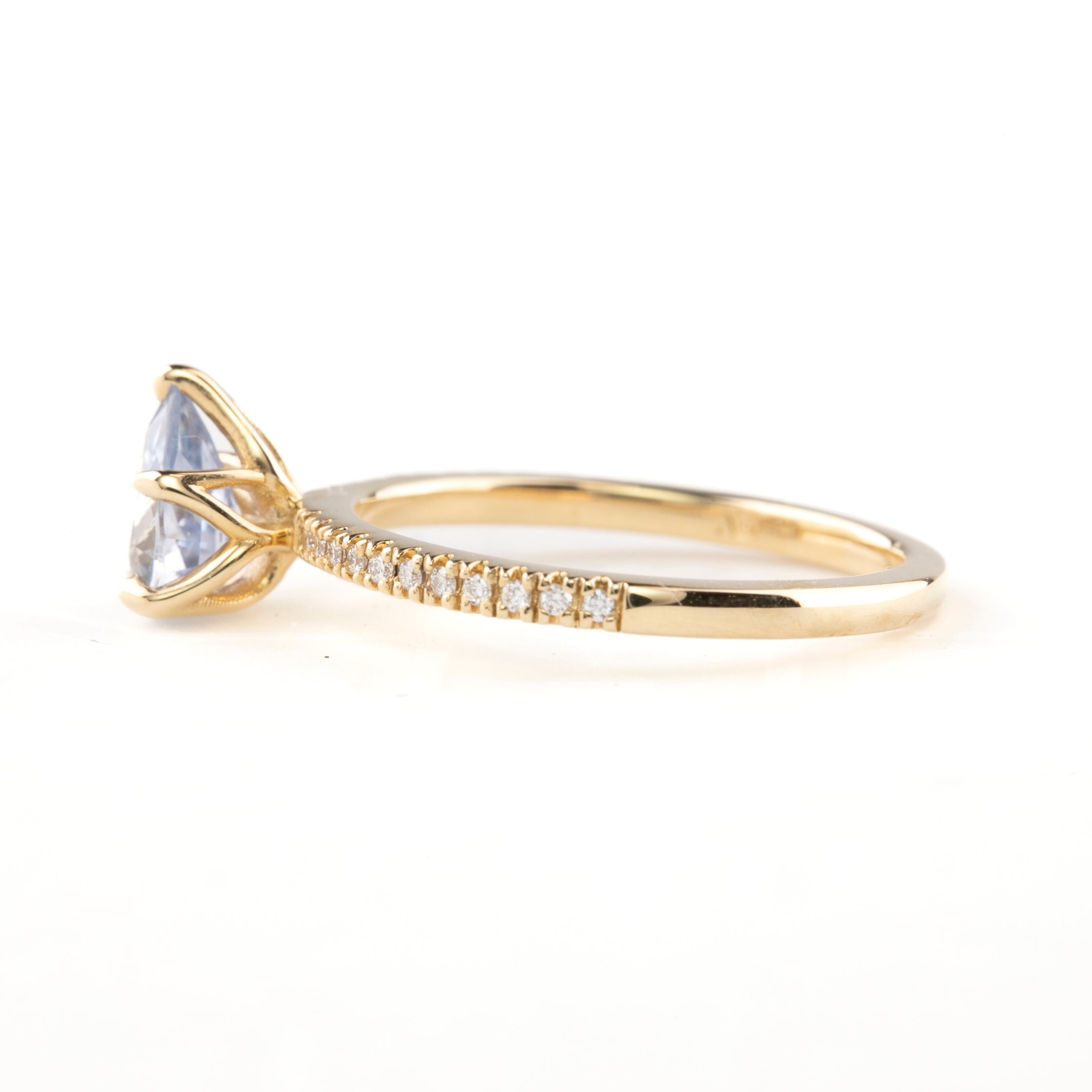 Maria Ring, 1.10ct Light Blue Madagascar Sapphire
