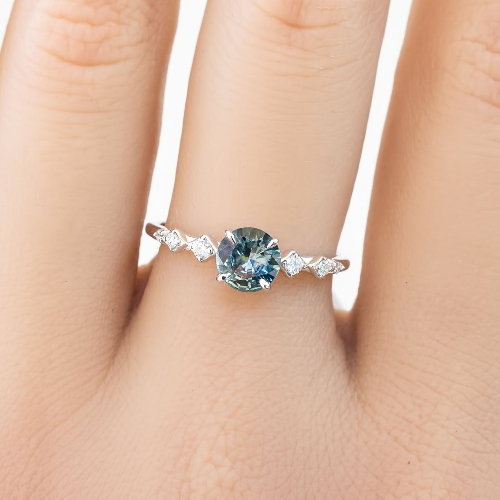 Celeste Ring, 0.73ct Montana Sapphire