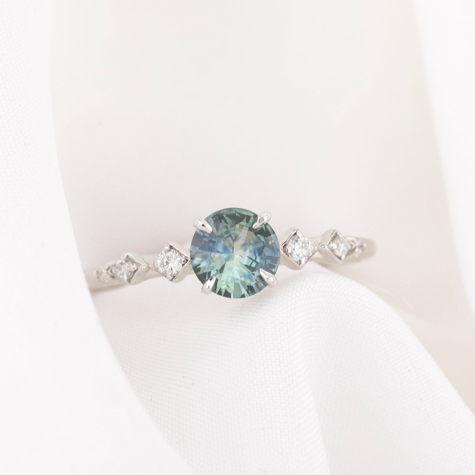 Celeste Ring, 0.73ct Parti Blue Montana Sapphire