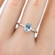 【一点物】フローリンリング ・1.37ct・非加熱ライトブルーサファイア・K14WG