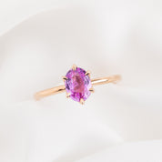 Floryn Ring 1.23ct Oval Pink Sapphire, 14K Rose Gold (One of a kind)