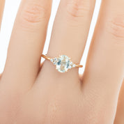 Teresa Ring 1.24ct Light Mint Green Unheated Sapphire, 14k Yellow Gold (One of a kind)