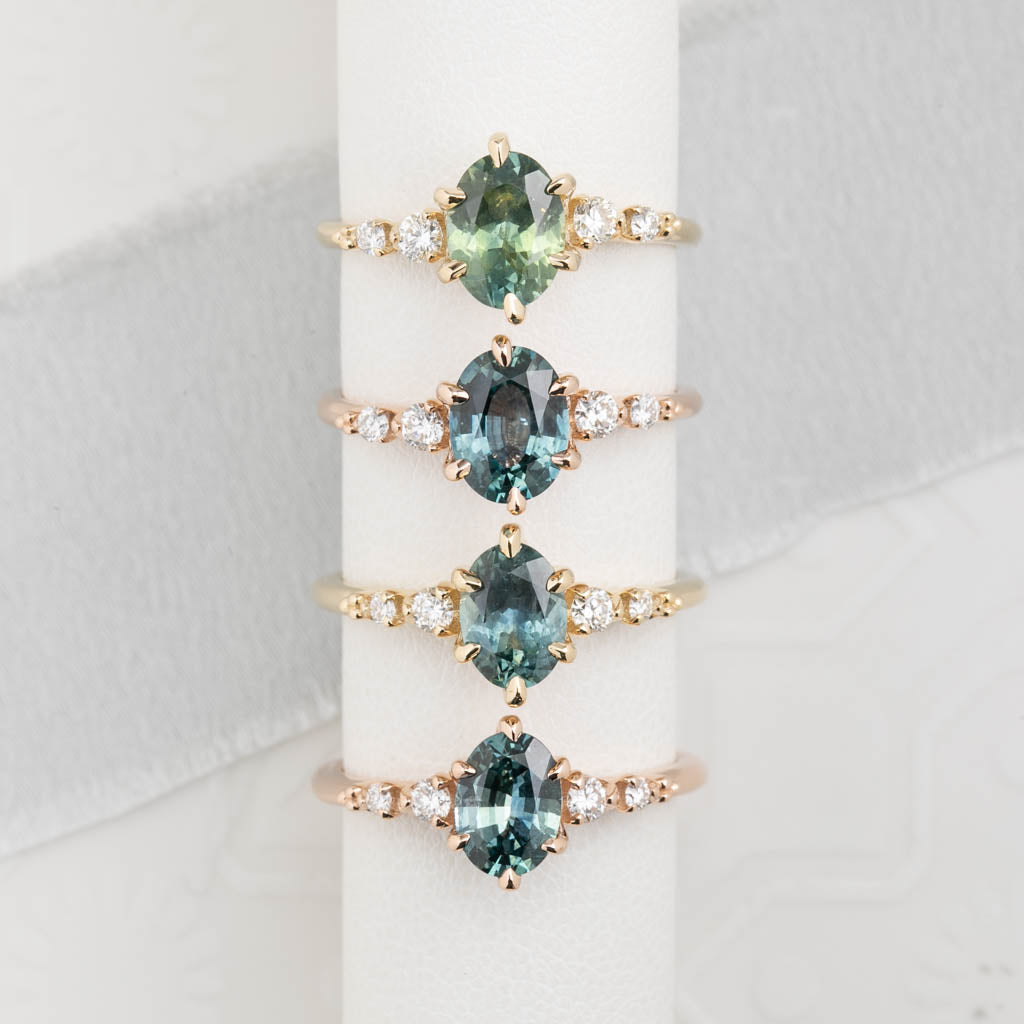 【一点物】エステルフルールリング ・1.78ct・加熱モンタナ産ブルーサファイア・K14YG