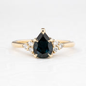 Teresa Ring 1.37ct Deep Teal Blue Queensland Sapphire, 14k Yellow Gold (One of a kind)