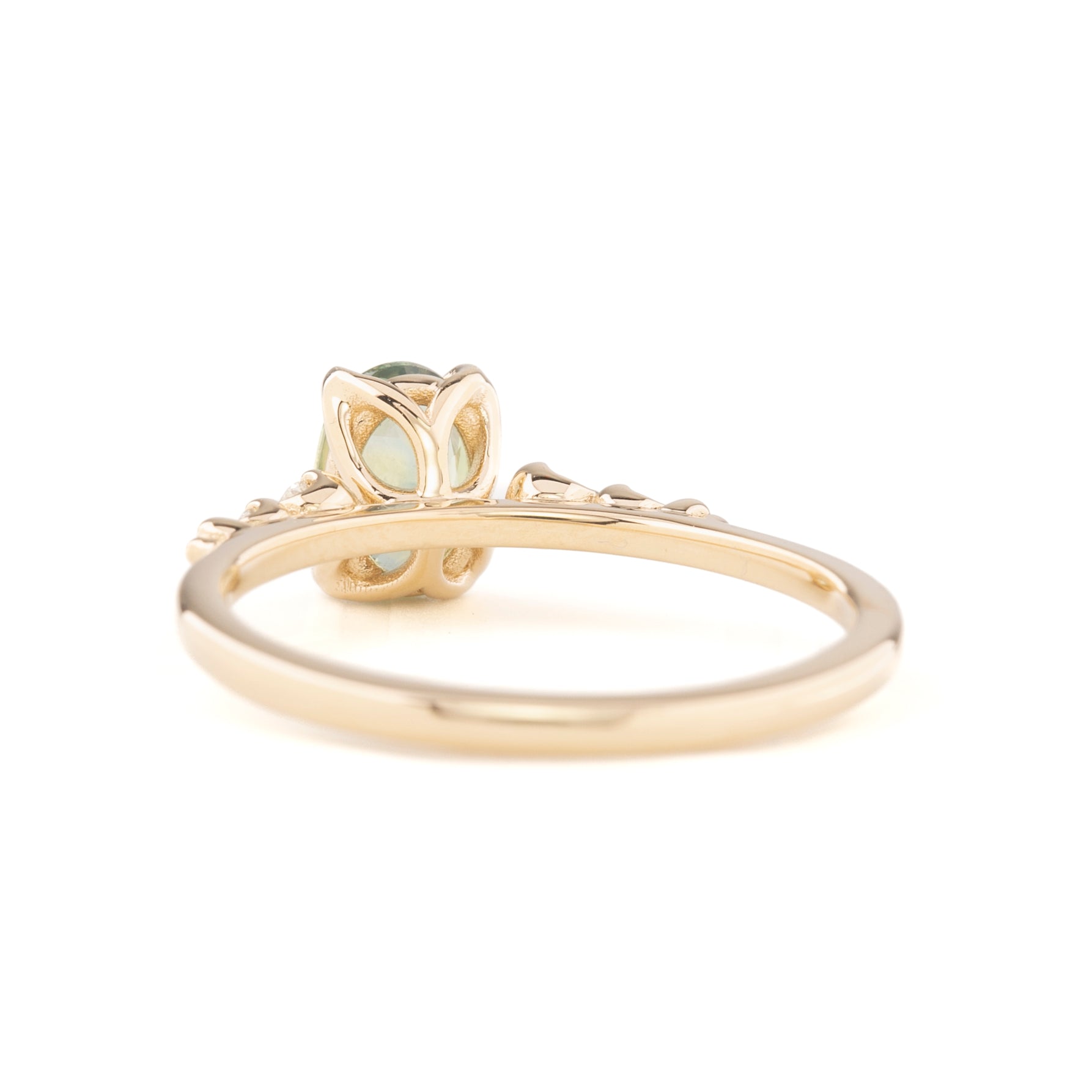 Estel Fleur Ring, 1.30ct Green Montana Sapphire