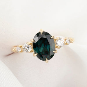Estel Fleur Grand Ring, 2.46ct Queensland Sapphire, oval shape gemstone