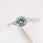 Agatha Ring, 0.84ct Light Blue Round Montana Sapphire