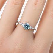 Agatha Ring, 0.84ct Light Blue Round Montana Sapphire