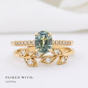 Audrey Ring, 1.20ct Light Blue Green Montana Sapphire