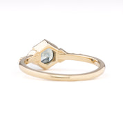 Agatha Ring 0.75ct Light Blue Green Montana Sapphire, 14k Yellow Gold (One of a kind)