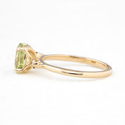 Estel Ring 1.60ct / 1.83ct Light Green Sapphire, 14k Yellow Gold (One of a kind)