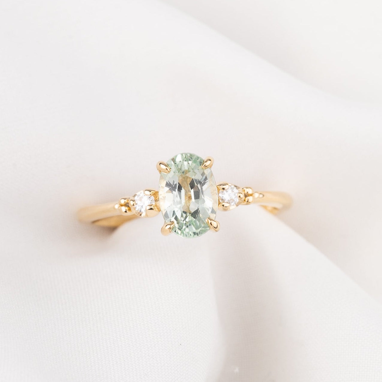Estel Ring, 1.50ct Green Madagascar Sapphire