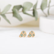 Leaf Montana Sapphire Stud Earrings