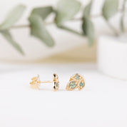 Leaf Montana Sapphire Stud Earrings