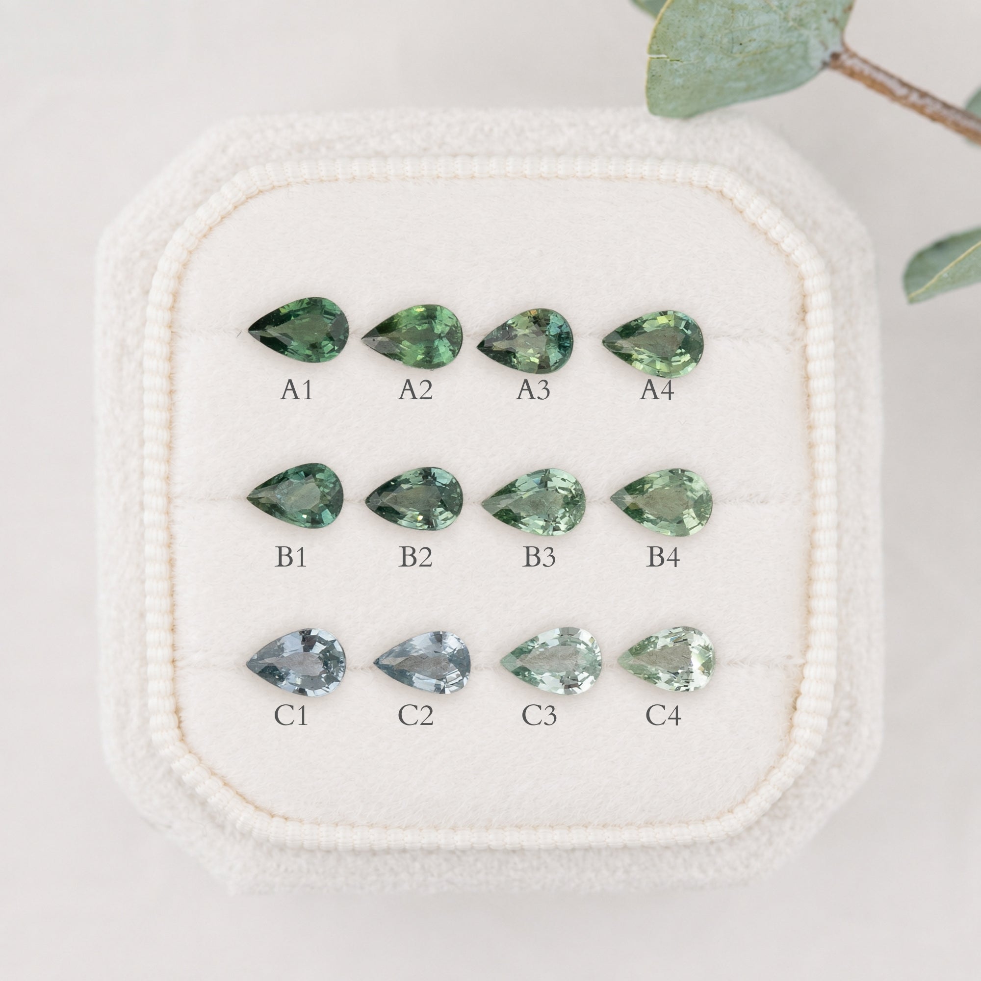 0.40ct Calibrated Pear Blue Green Sapphires (6x4mm) cs346