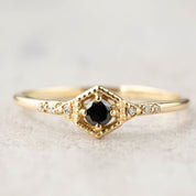 Birthstone Agatha Hexagon Ring