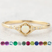 <transcy>ヘキサゴンイザベルリング-オーストラリア産オパール</transcy>