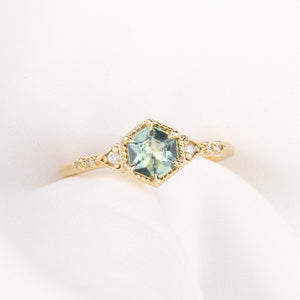 Agatha Ring, 0.62ct Montana Light Green Sapphire