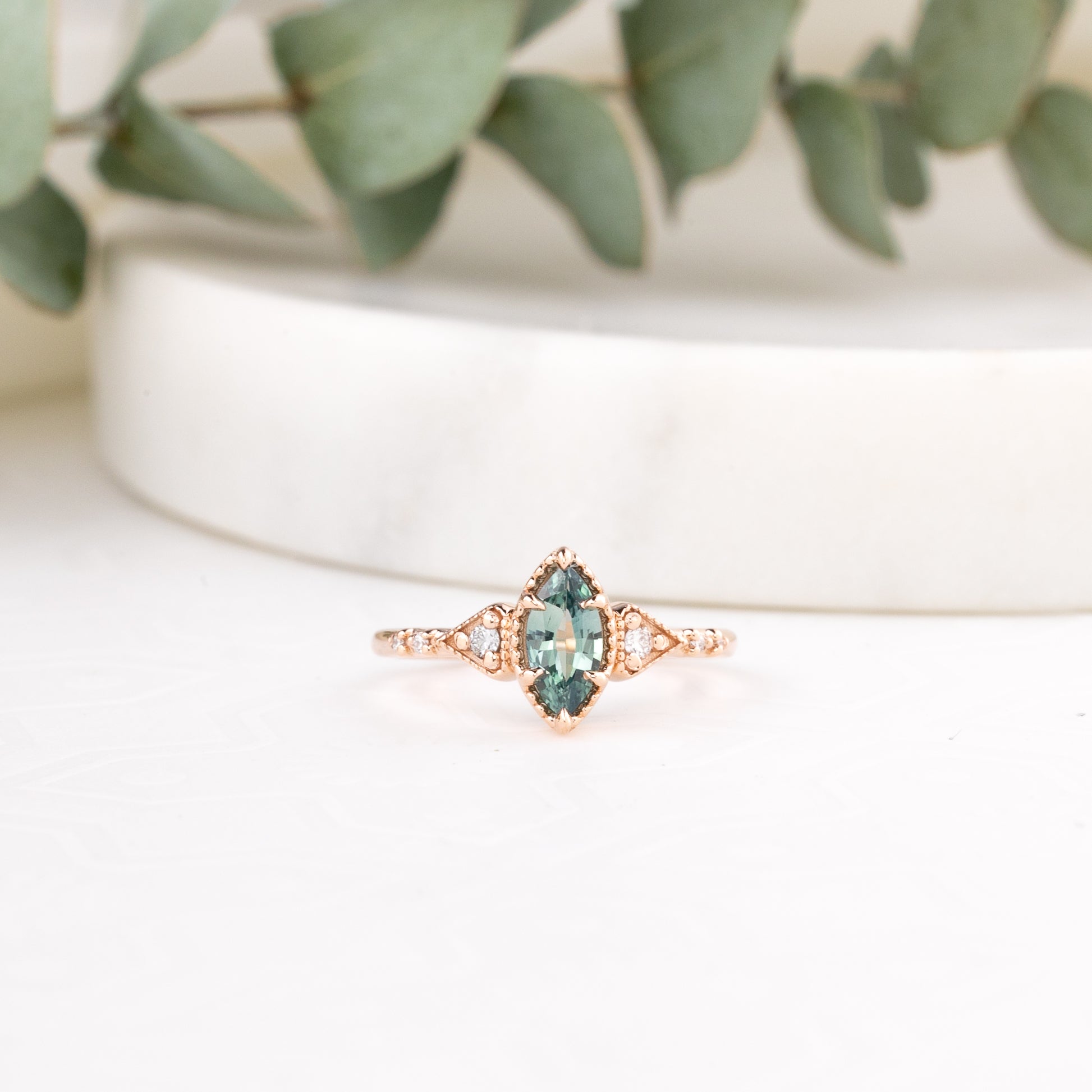 Agatha Ring, 0.50ct Marquise Cut Sapphire
