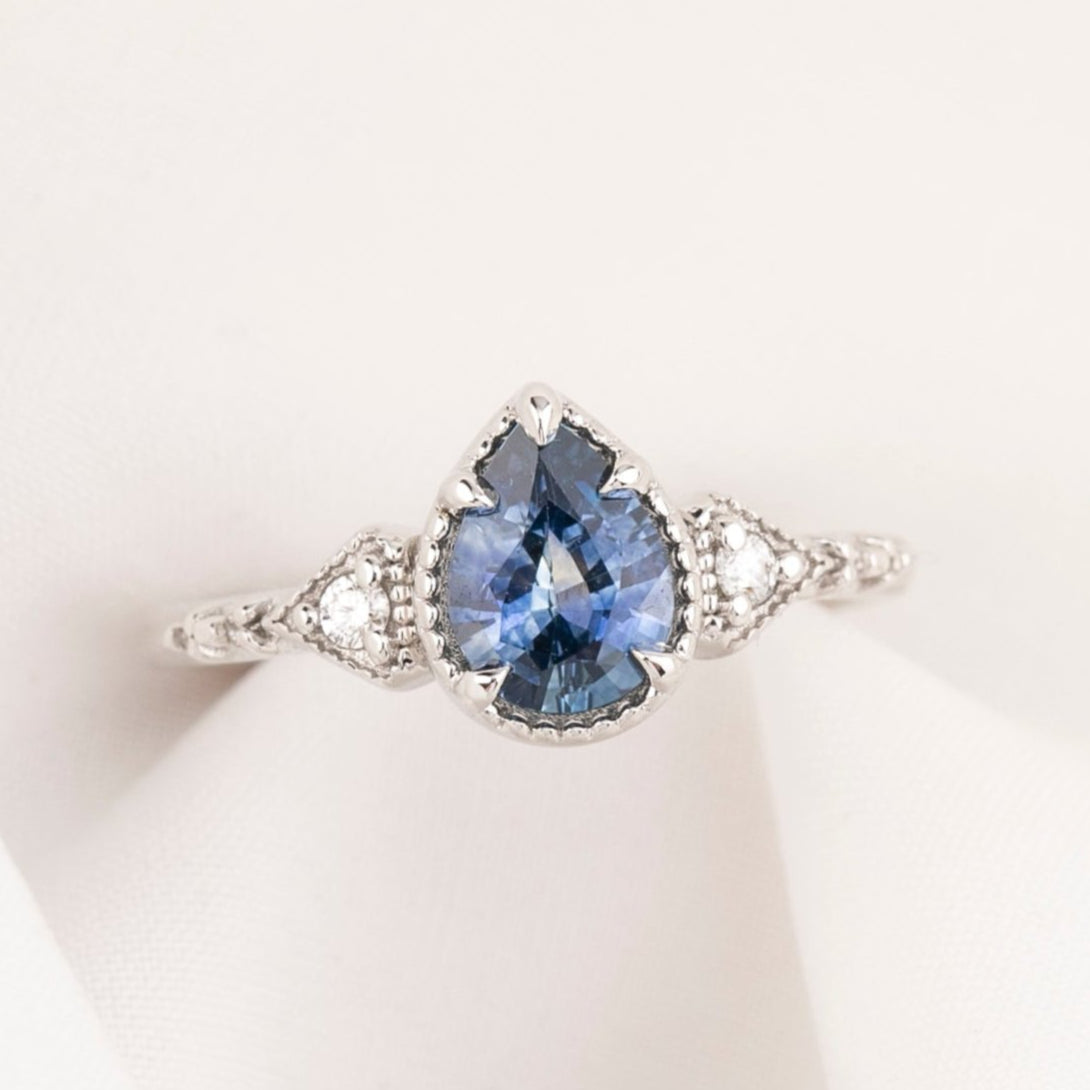 Agatha Ring, 0.87ct Blue Montana Sapphire