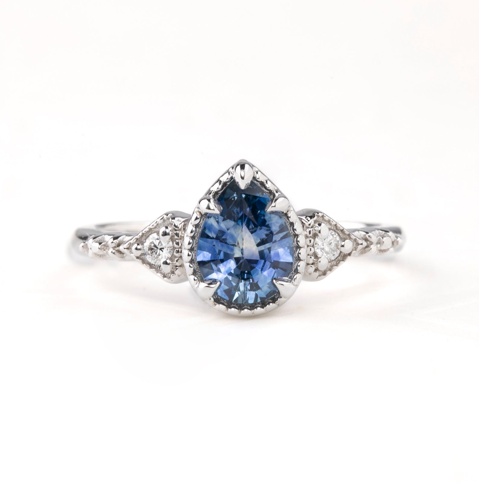 Agatha Ring, 0.87ct Blue Montana Sapphire