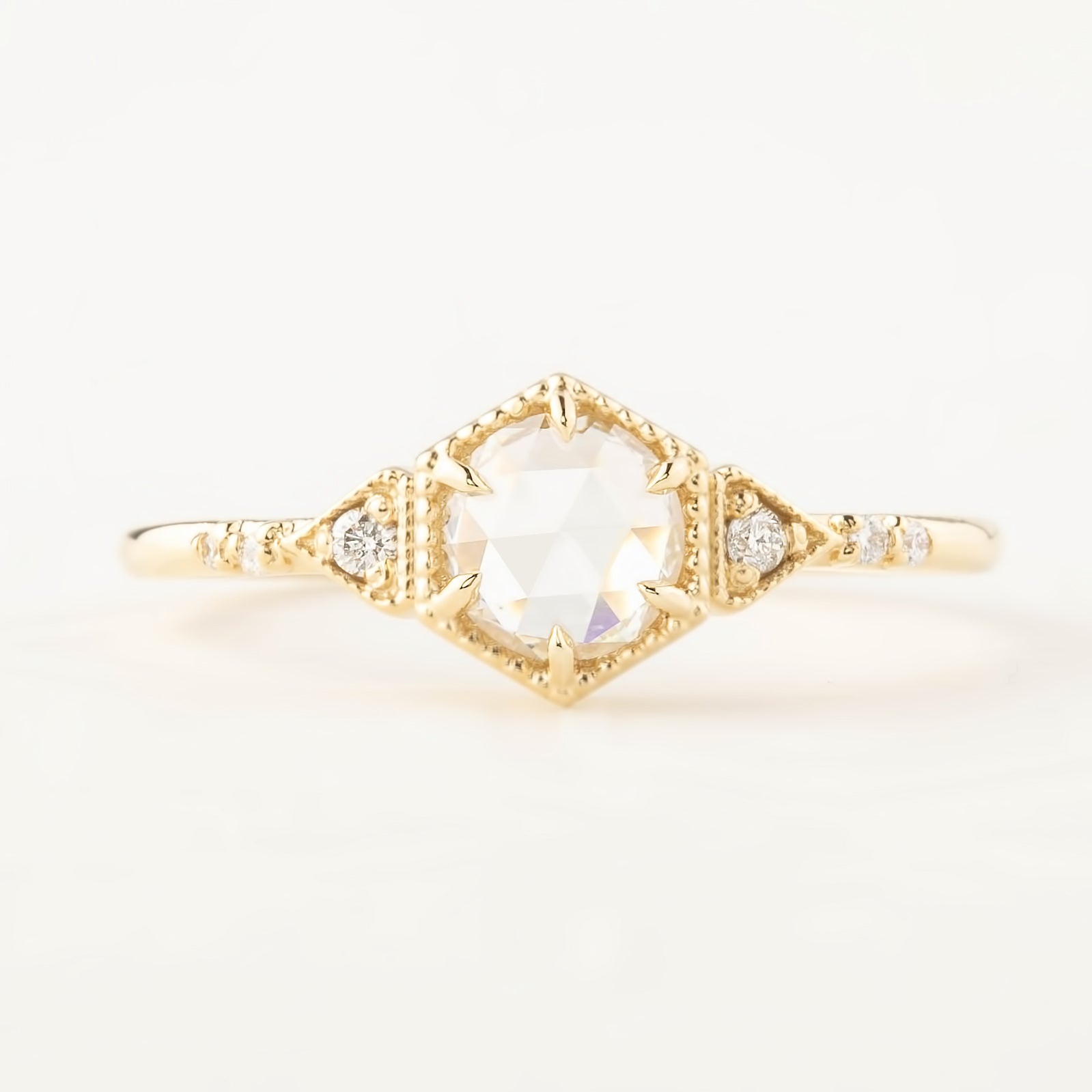 Agatha Ring, Round Rose Cut Diamond