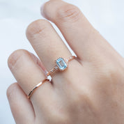 Agatha Ring 0.60ct Emerald Cut Aquamarine