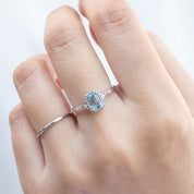 Agatha Ring 0.60ct Emerald Cut Aquamarine