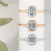 Agatha Ring 0.60ct Emerald Cut Aquamarine