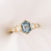 Edith Ring 1.42ct Light Blue Montana Sapphire, 14k Yellow Gold (One of a kind)