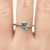 1.15ct Emerald Cut Light Green Montana Sapphire SF338
