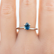 0.92ct Pear Cut Teal Blue Montana Sapphire