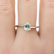 0.87ct Pear Cut Light Green Montana Sapphire