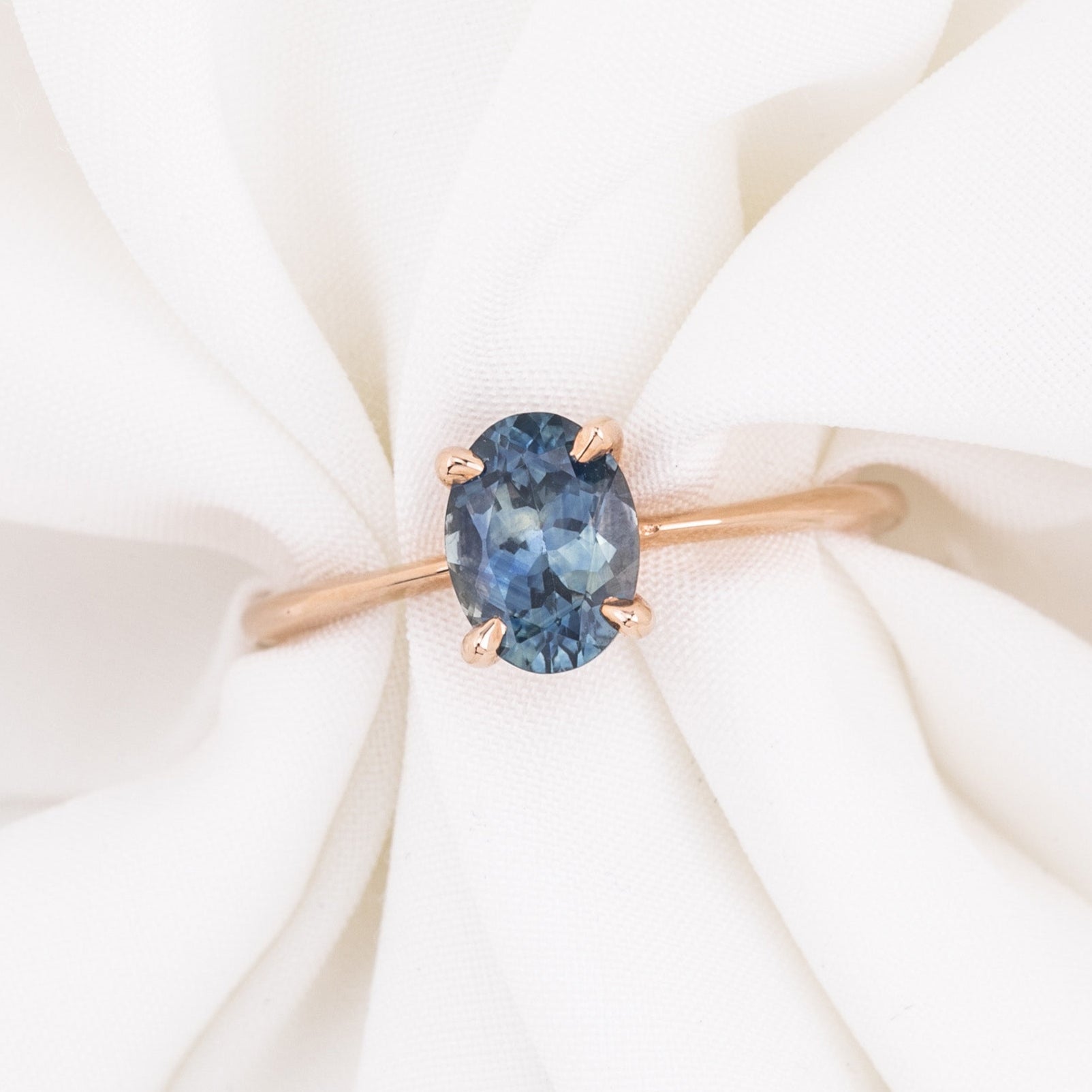 【一点物】ニナリング ・1.30ct・加熱モンタナ産ブルーサファイア・K14RG