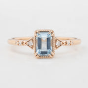Agatha Ring 0.60ct Emerald Cut Aquamarine